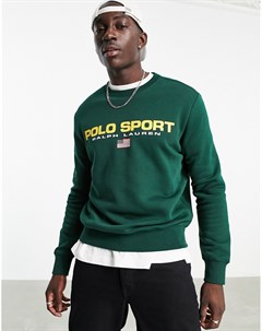 Зеленый свитшот с логотипом с флангом в стиле ретро из капсульной коллекции Sport Polo ralph lauren