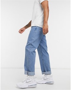 Свободные джинсы синего выбеленного цвета Topman