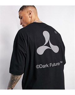 Черная oversized футболка со светоотражающим логотипом от комплекта ASOS Dark Future x Cream Asos design