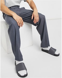 Серые строгие широкие брюки с разрезами по бокам Asos design
