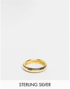 Золотистое кольцо из стерлингового серебра с фактурной отделкой Asos design