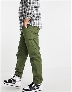 Легкие брюки карго цвета хаки из смесового органического хлопка Selected homme