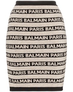 Трикотажная юбка с логотипами Balmain