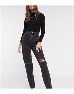 Черные рваные джинсы в винтажном стиле с завышенной талией ASOS DESIGN Tall Asos tall