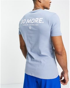 Пастельно синяя футболка Do More Gym 365