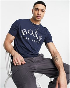 Темно синяя футболка с логотипом Tee 1 Boss athleisure