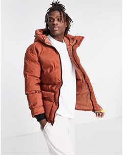 Дутая oversized куртка оранжевого цвета Sixth june