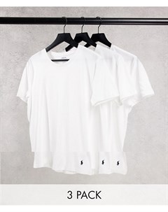 Набор из 3 белых футболок с логотипом в виде игрока поло Polo ralph lauren
