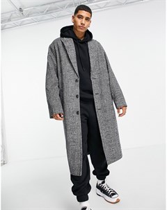 Серое пальто в клетку в стиле oversized Asos design