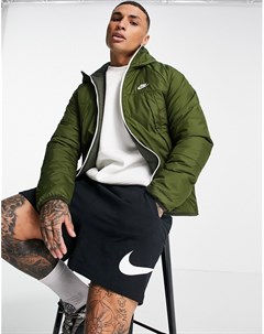 Двусторонняя утепленная куртка цвета хаки с капюшоном Legacy Therma FIT Nike