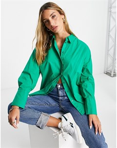 Зеленая oversized рубашка Vero moda