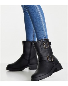 Черные походные ботинки для широкой стопы Amber Asos design
