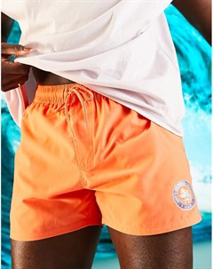 Оранжевые короткие шорты для плавания с графическим принтом Asos design