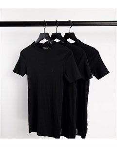 Набор из 3 черных футболок для дома Tall French connection