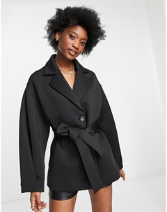 Черная куртка с объемными рукавами Asos design