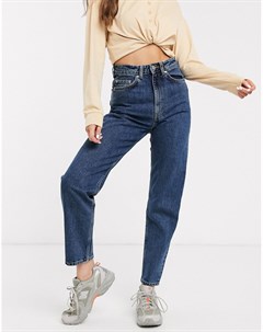 Синие джинсы в винтажном стиле с суперзавышенной талией Weekday