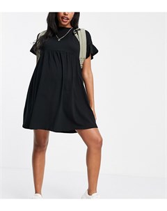 Черное платье мини в стиле бэби долл с круглым вырезом New look maternity