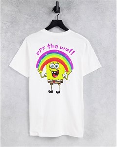 Белая футболка с принтом на спине X Spongebob Imagination Vans