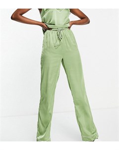 Атласные пижамные брюки от комплекта шалфейно зеленого цвета ASOS DESIGN Tall Asos tall