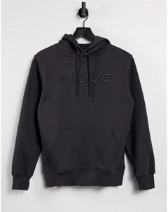 Худи темно серого цвета с вышитым логотипом Nicce