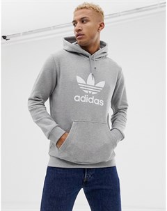 Худи серого цвета с логотипом трилистником adicolor Adidas originals