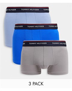 3 пары боксеров брифов синего серого голубого цвета Tommy hilfiger