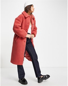 Розовое плюшевое пальто кокон Aligne