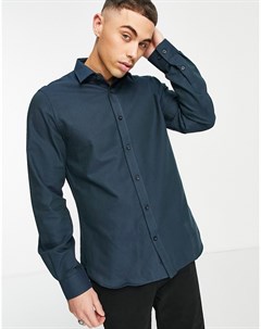 Темно синяя двухцветная рубашка в строгом стиле Ben sherman