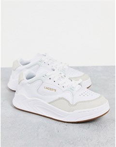 Белые массивные кроссовки с замшевыми вставками Court Slam 319 Lacoste