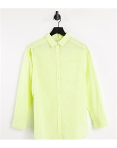 Зеленая oversized рубашка из тонкого прозрачного хлопка Asyou