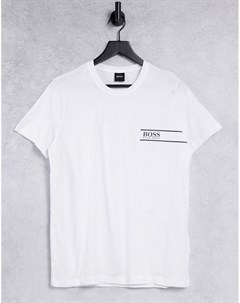 Белая футболка с логотипом на груди Boss bodywear