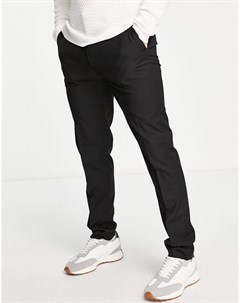 Черные узкие брюки из переработанного материала Topman
