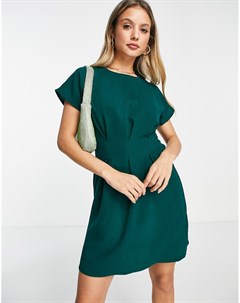 Зеленое платье мини со сборками Asos design
