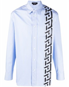 Рубашка в тонкую полоску с узором Greca Versace