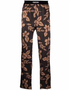 Шелковые брюки с цветочным принтом Tom ford