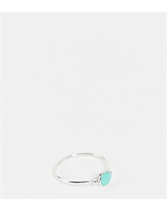 Серебряное кольцо с круглым камнем бирюзового цвета Kingsley ryan curve