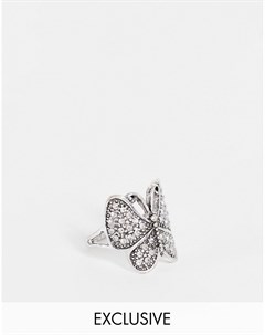 Серебристое кольцо унисекс в форме бабочки в стиле 2000 х Inspired Reclaimed vintage