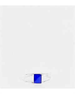 Двойное кольцо из стерлингового серебра с синим камнем Kingsley ryan curve