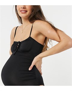 Черный слитный купальник со сборками и завязкой ASOS DESIGN Maternity Asos maternity