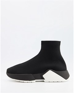 Черные кроссовки с эффектом носков Della Asos design