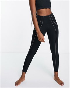 Черные леггинсы длины 7 8 с металлической отделкой Nike Yoga Nike training