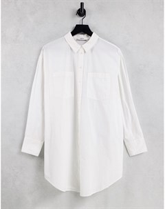 Белая удлиненная рубашка с открытой спинкой Only