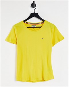 Желтая мягкая футболка из трикотажа Tommy jeans
