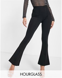 Черные брюки клеш из ткани понте Hourglass Asos design