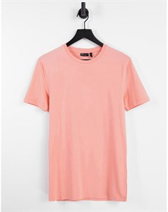 Облегающая футболка персикового цвета из органического хлопка с круглым вырезом Asos design