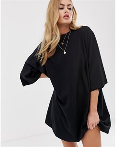 Черное платье футболка Asos design
