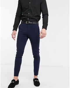 Темно синие супероблегающие брюки Asos design