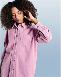 Розовая вельветовая oversized рубашка от комплекта Asos design
