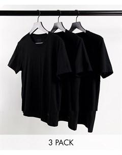Набор из 3 черных футболок Bershka