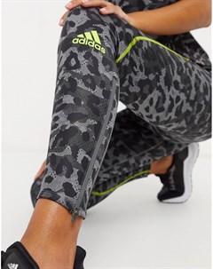 Серые леггинсы с леопардовым принтом adidas Running Adidas performance